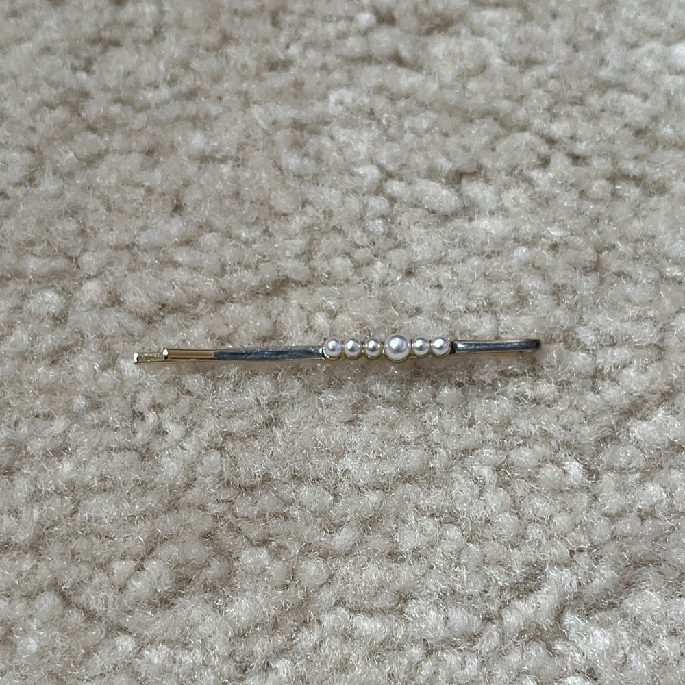 Hair Clip Barette with Pearls-like Detailing